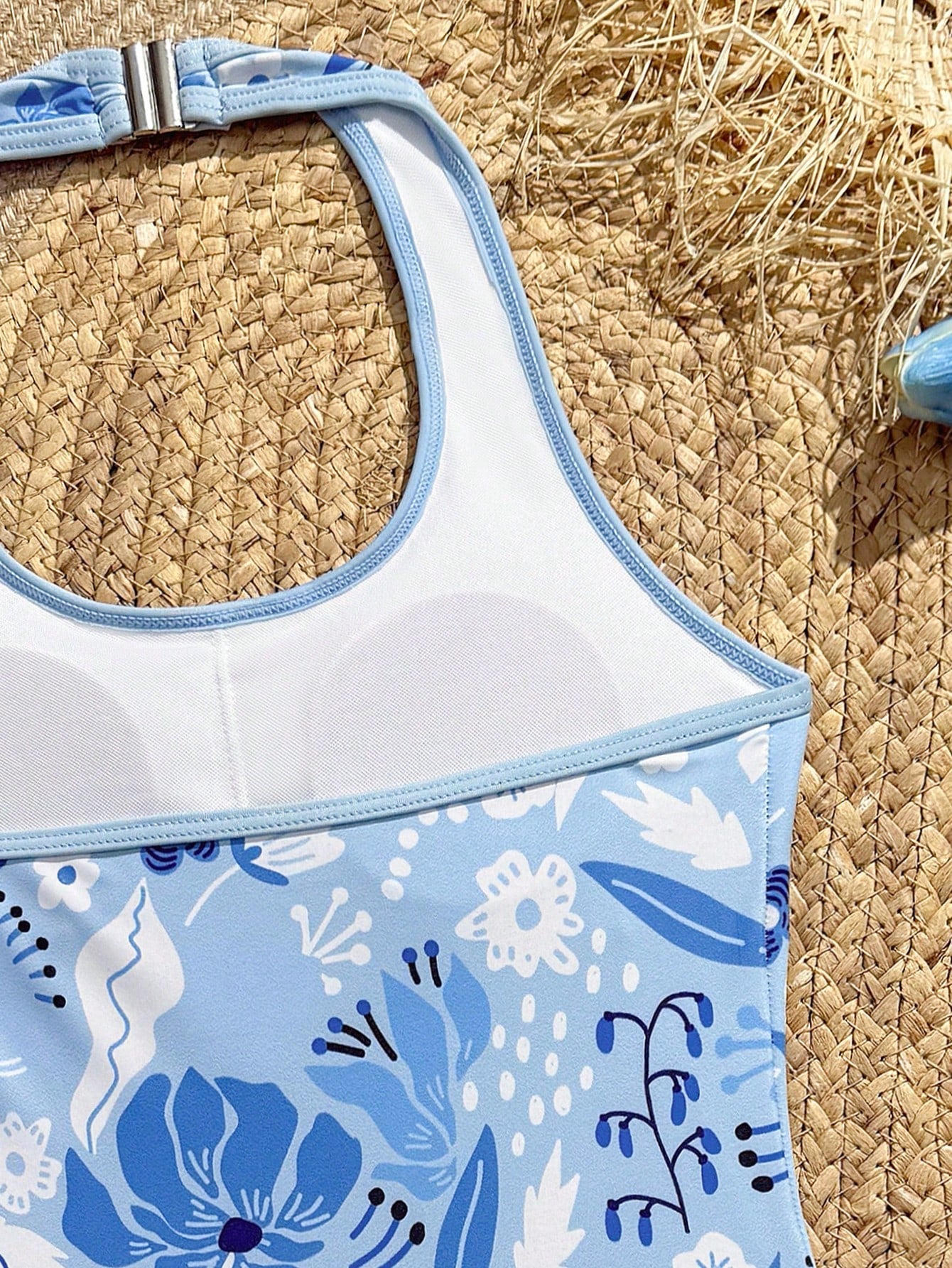 Girls 2-piece swimwear set featuring a butterfly print halter swimsuit top and separate mid-waist shorts in multicolor.