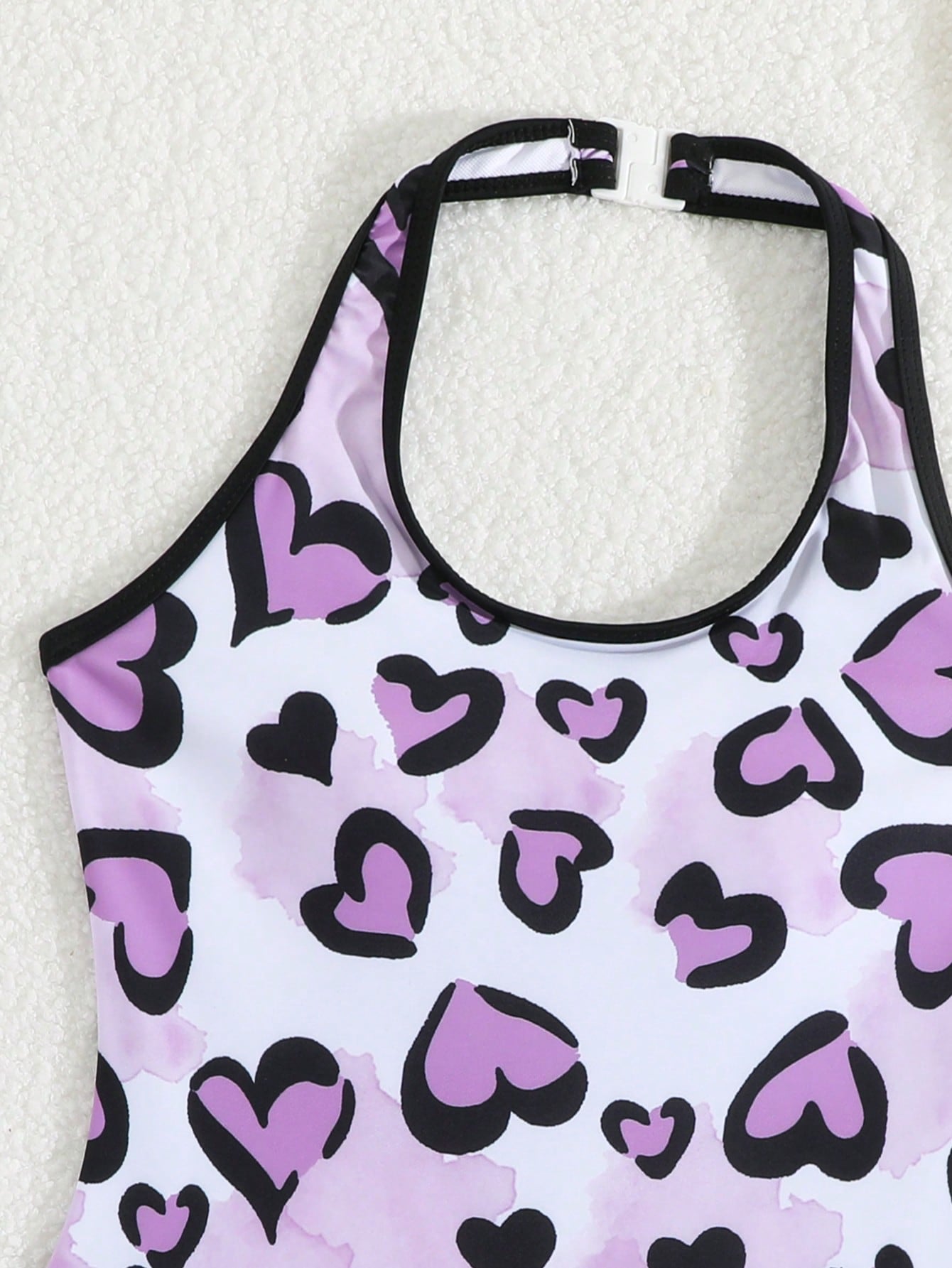 Girls 2-piece swimwear set featuring a butterfly print halter swimsuit top and separate mid-waist shorts in multicolor.