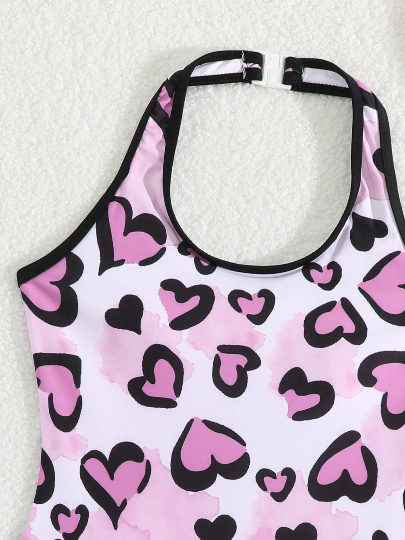 Girls 2-piece swimwear set featuring a butterfly print halter swimsuit top and separate mid-waist shorts in multicolor.