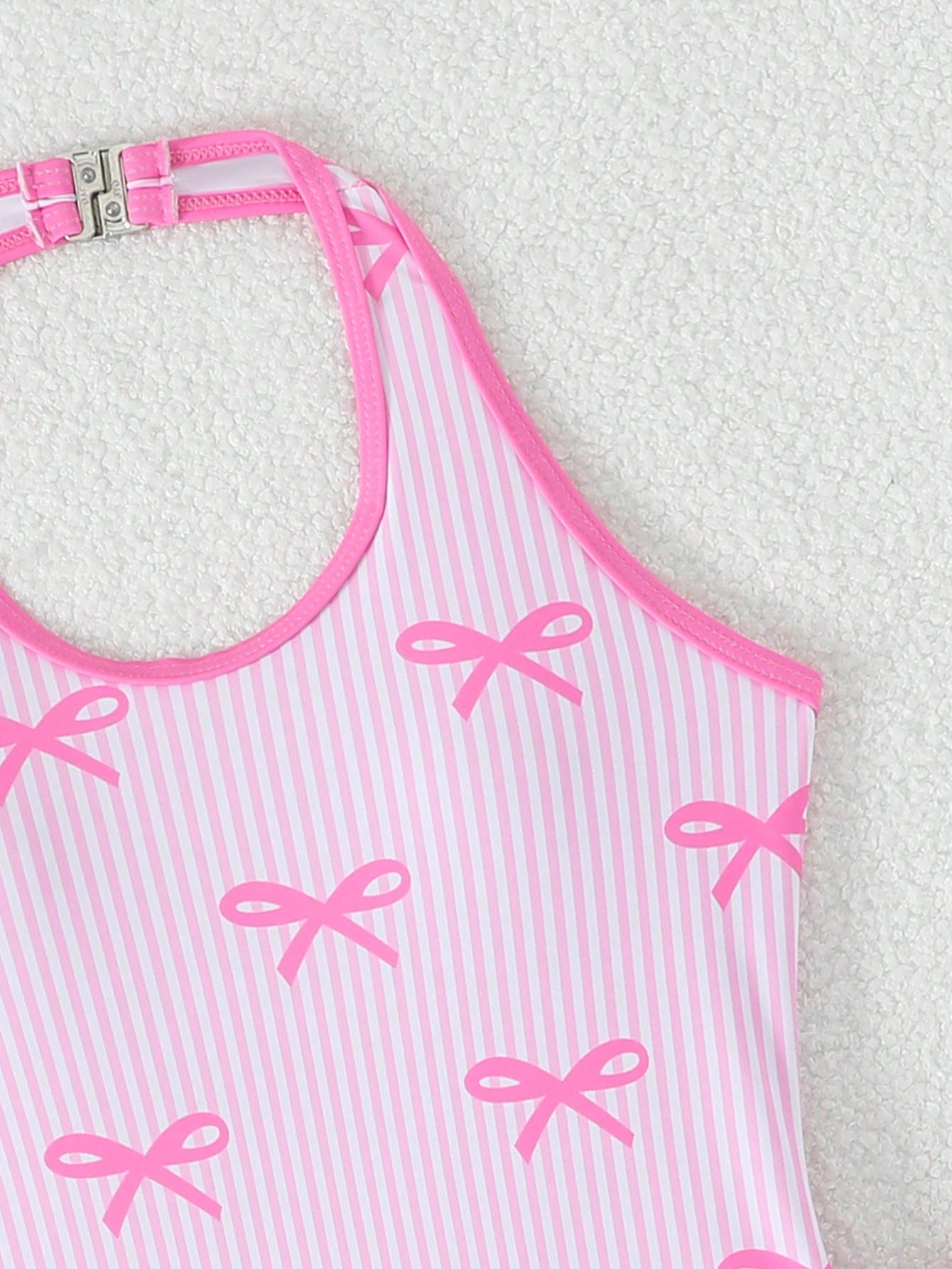 Girls 2-piece swimwear set featuring a butterfly print halter swimsuit top and separate mid-waist shorts in multicolor.