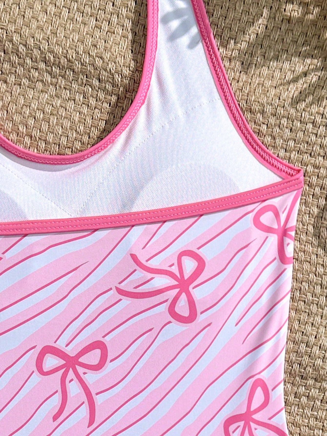 Girls 2-piece swimwear set featuring a butterfly print halter swimsuit top and separate mid-waist shorts in multicolor.