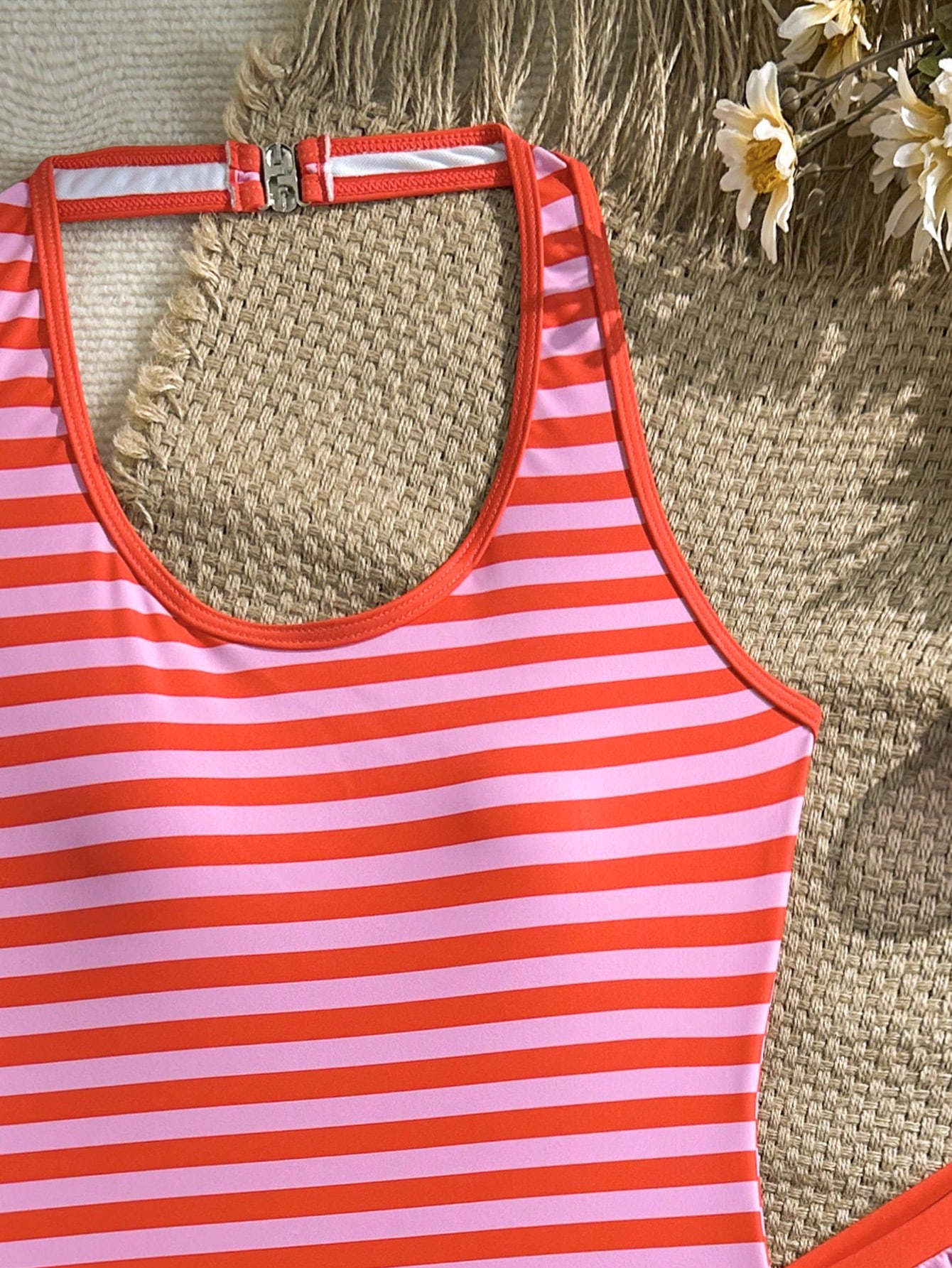 Girls 2-piece swimwear set featuring a butterfly print halter swimsuit top and separate mid-waist shorts in multicolor.